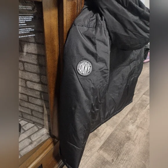 DKNY black hooded jacket Big Girl size medium 10/12. Jackets & Coats